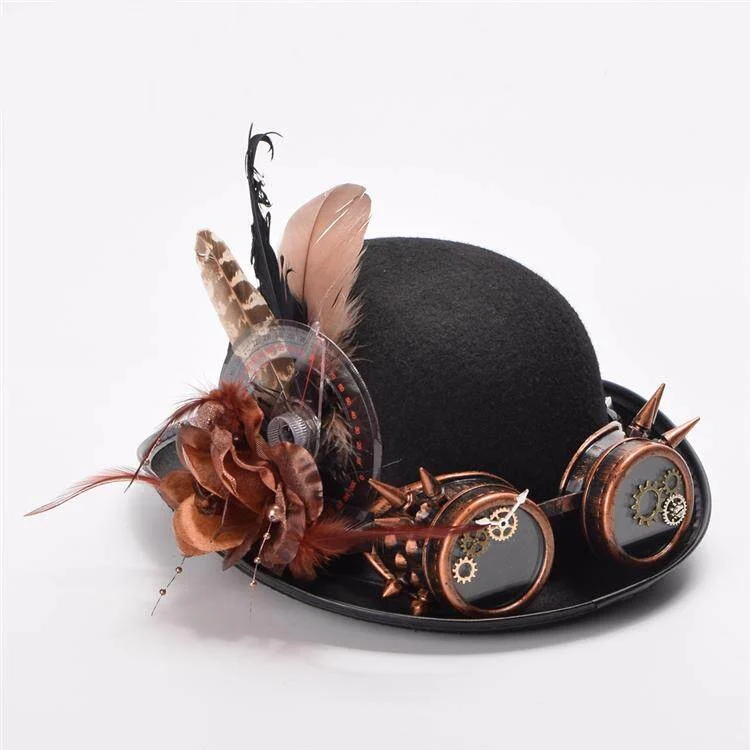 Lolita Dark-style Vintage Glasses And Feathered Hat Photo Prop — image 5