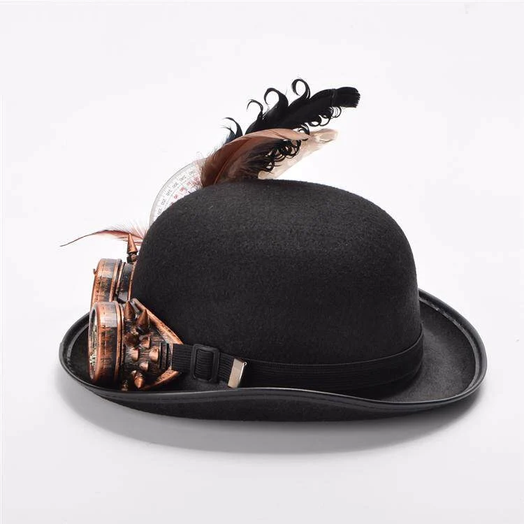 Lolita Dark-style Vintage Glasses And Feathered Hat Photo Prop — image 2