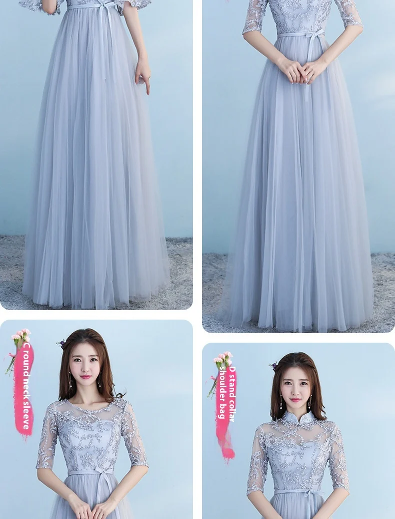 Long Bridesmaid Blue Wedding Dress Girlfriends Party — image 4