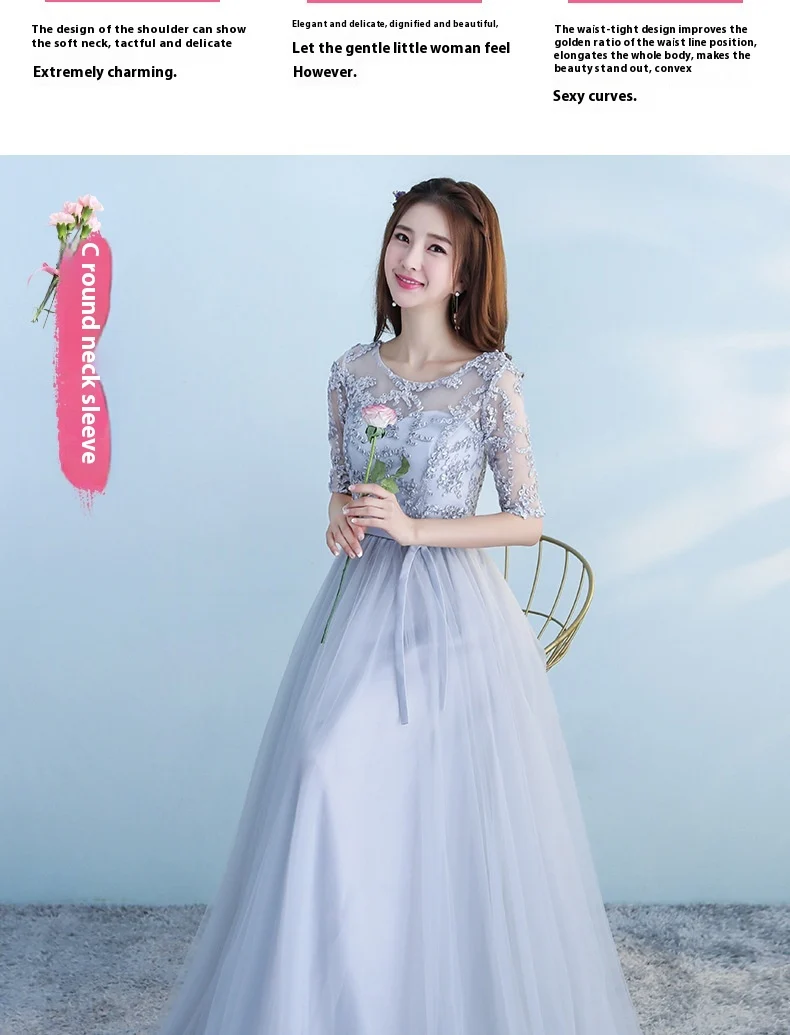 Long Bridesmaid Blue Wedding Dress Girlfriends Party — image 2
