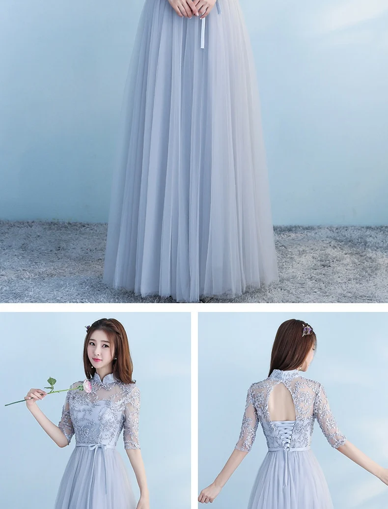 Long Bridesmaid Blue Wedding Dress Girlfriends Party — image 6