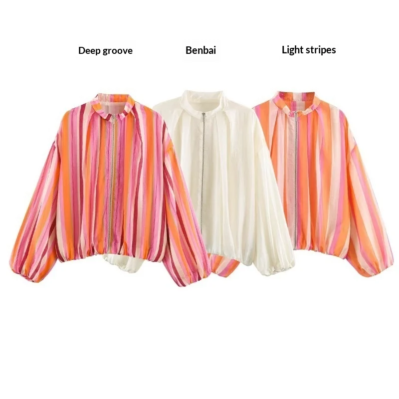 Long-sleeve Stand-up Collar Relaxed-fit Bomber Jacket — image 5