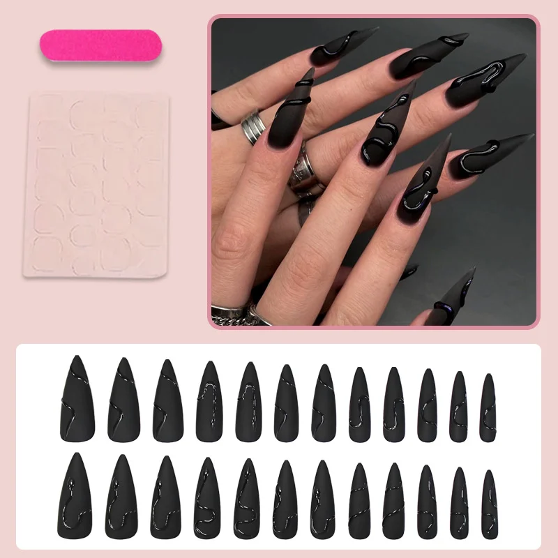 Long-stiletto Wearable Nail Gel Patch For Manicure — image 4