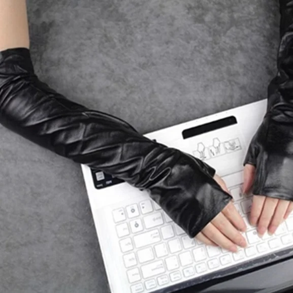 Long-style Wedding Leather Gloves For Men And Women — image 5