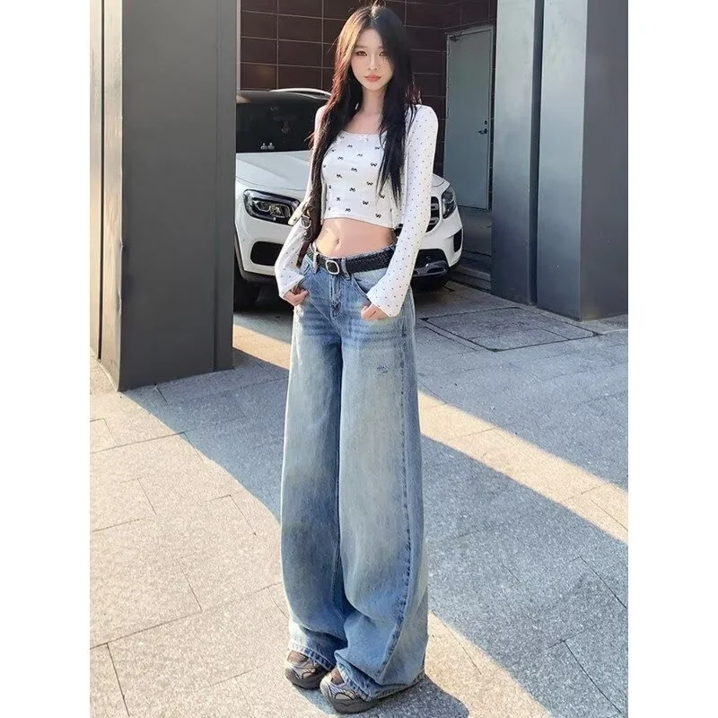 Loose-fit Figure-flattering Distressed Floor-length Casual Pants — image 3