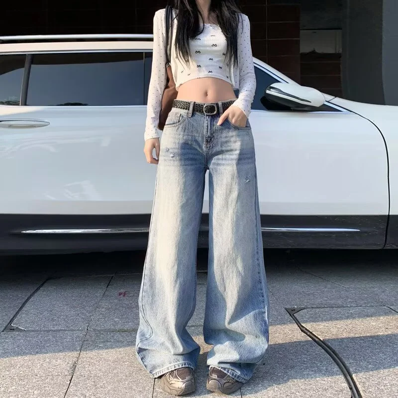 Loose-fit Figure-flattering Distressed Floor-length Casual Pants — image 1