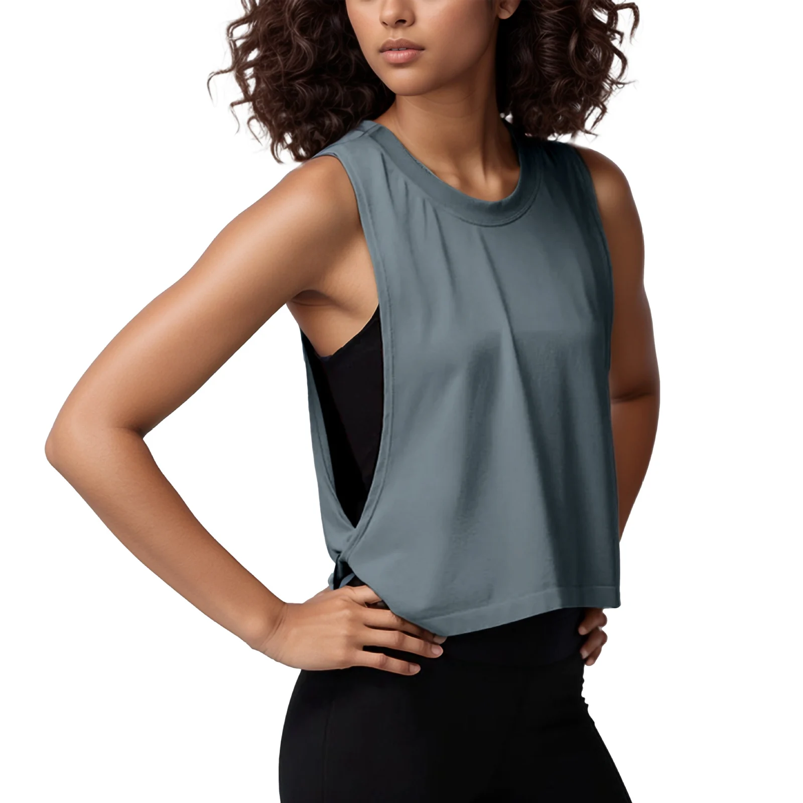 Loose Sleeveless Blouse Sports Vest Women's Summer Lightweight Breathable Running Yoga… — image 11