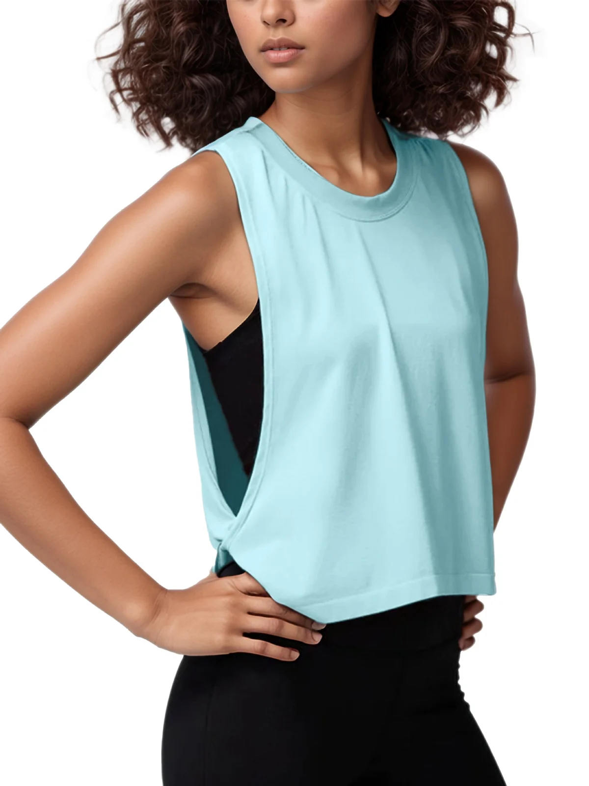 Loose Sleeveless Blouse Sports Vest Women's Summer Lightweight Breathable Running Yoga… — image 7