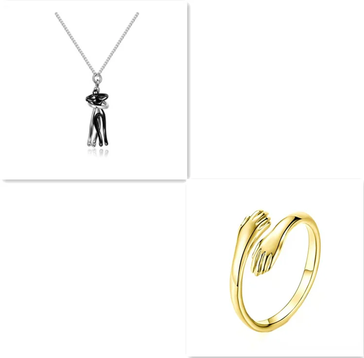 Love Hug Necklace Unisex Men Women Couple Jewelry Simple Temperament Clavicle Chain… — image 16