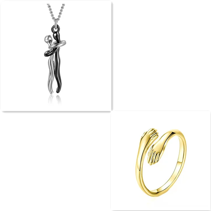 Love Hug Necklace Unisex Men Women Couple Jewelry Simple Temperament Clavicle Chain… — image 11