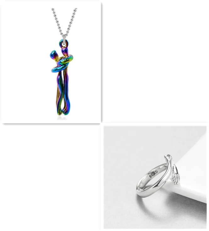 Love Hug Necklace Unisex Men Women Couple Jewelry Simple Temperament Clavicle Chain… — image 20