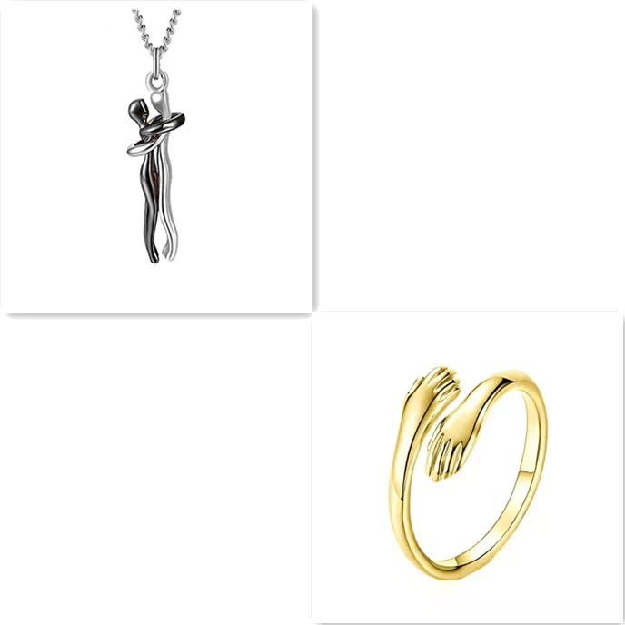 Love Hug Necklace Unisex Men Women Couple Jewelry Simple Temperament Clavicle Chain… — image 12