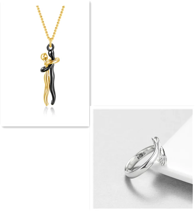 Love Hug Necklace Unisex Men Women Couple Jewelry Simple Temperament Clavicle Chain… — image 18