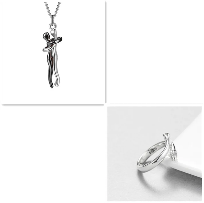 Love Hug Necklace Unisex Men Women Couple Jewelry Simple Temperament Clavicle Chain… — image 19