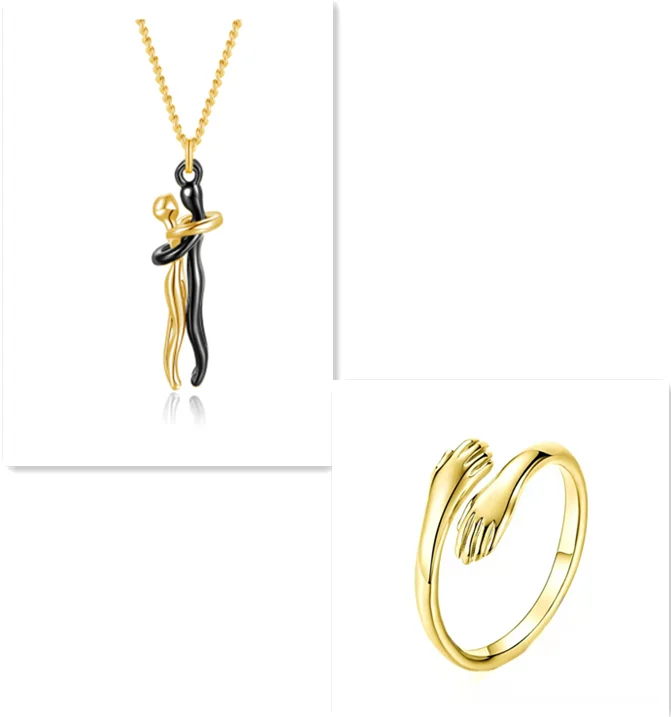 Love Hug Necklace Unisex Men Women Couple Jewelry Simple Temperament Clavicle Chain… — image 3