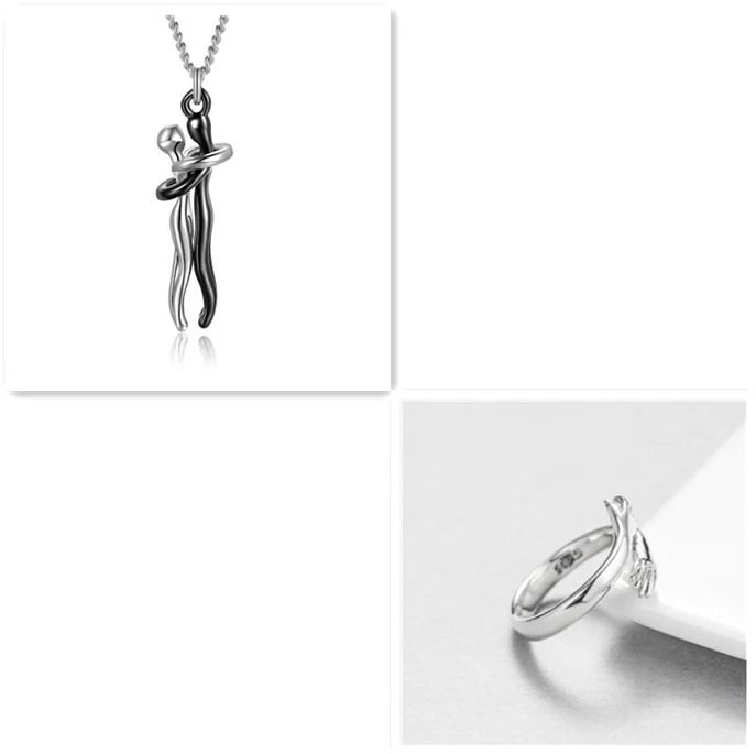 Love Hug Necklace Unisex Men Women Couple Jewelry Simple Temperament Clavicle Chain… — image 17
