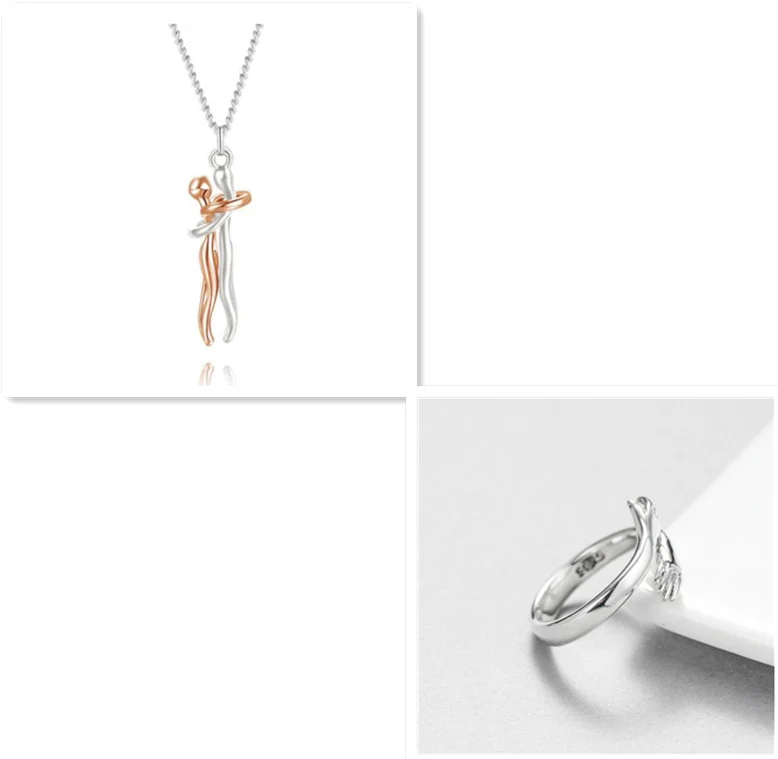 Love Hug Necklace Unisex Men Women Couple Jewelry Simple Temperament Clavicle Chain… — image 4
