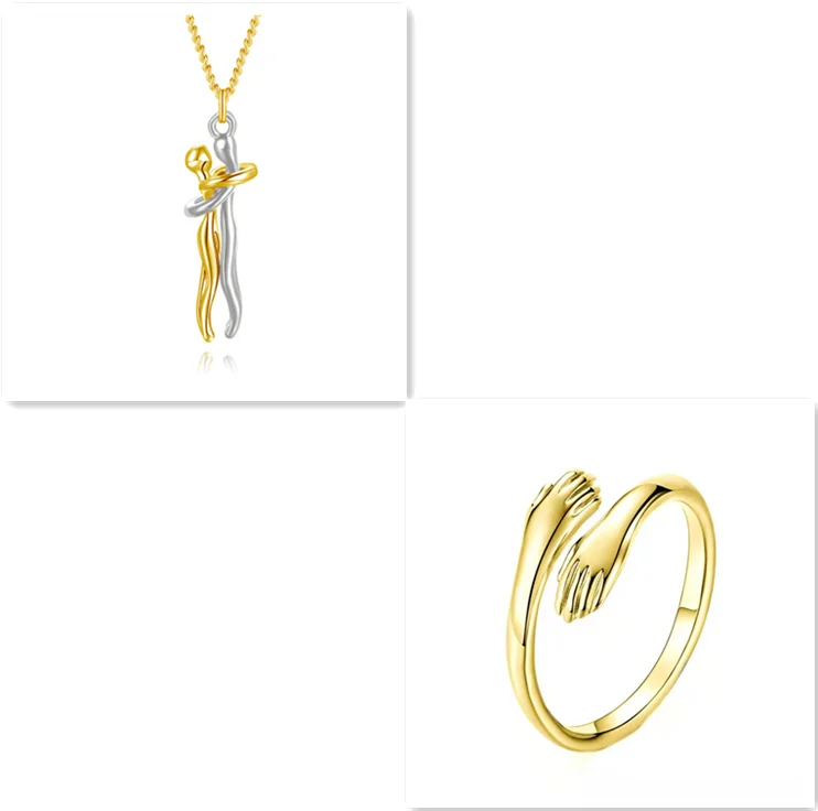 Love Hug Necklace Unisex Men Women Couple Jewelry Simple Temperament Clavicle Chain… — image 14