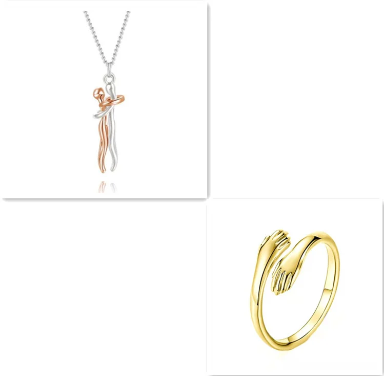 Love Hug Necklace Unisex Men Women Couple Jewelry Simple Temperament Clavicle Chain… — image 15