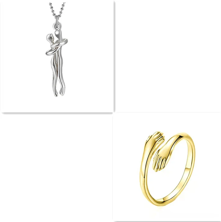 Love Hug Necklace Unisex Men Women Couple Jewelry Simple Temperament Clavicle Chain… — image 6