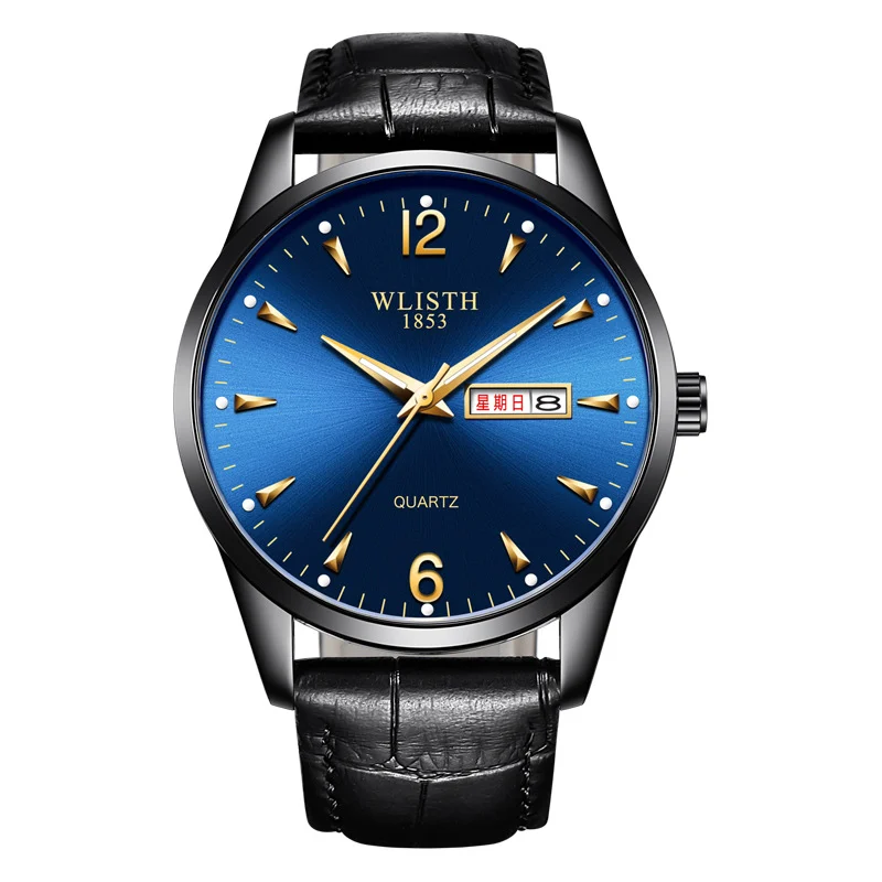 Luminous Waterproof Leather-strap Quartz Watch For Men — image 10