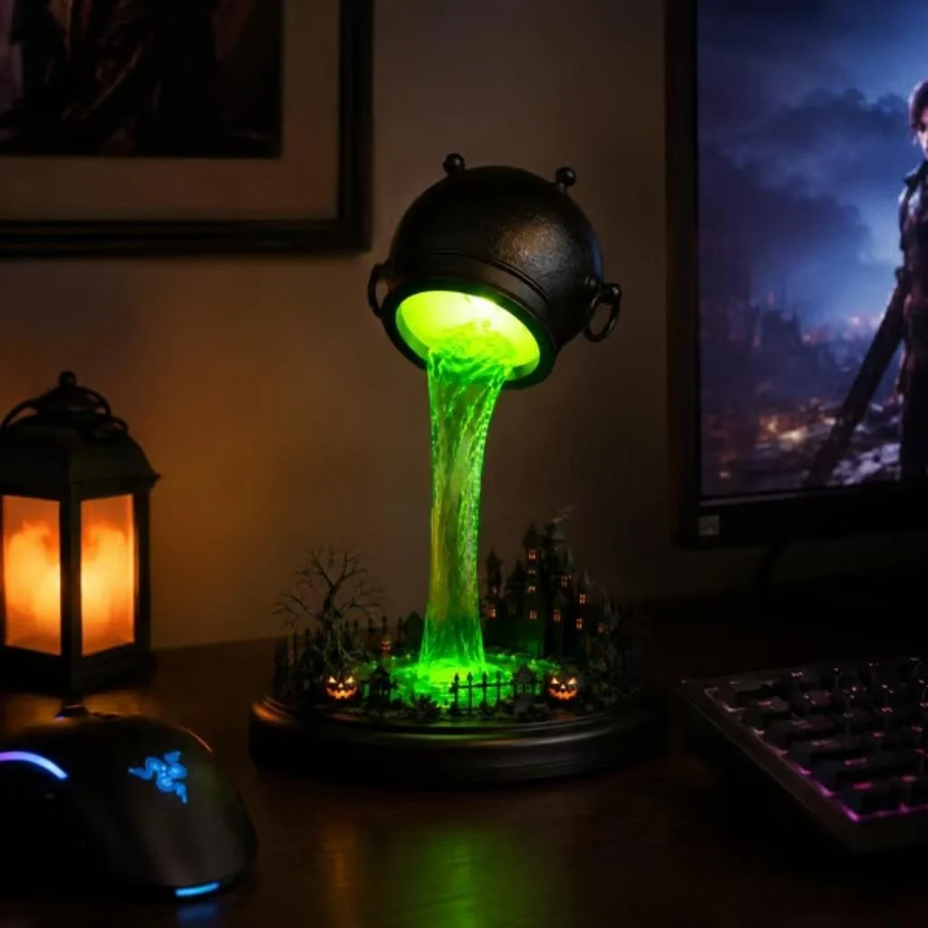 Luminous Witchs Cauldron Lamp Resin Craft — image 3