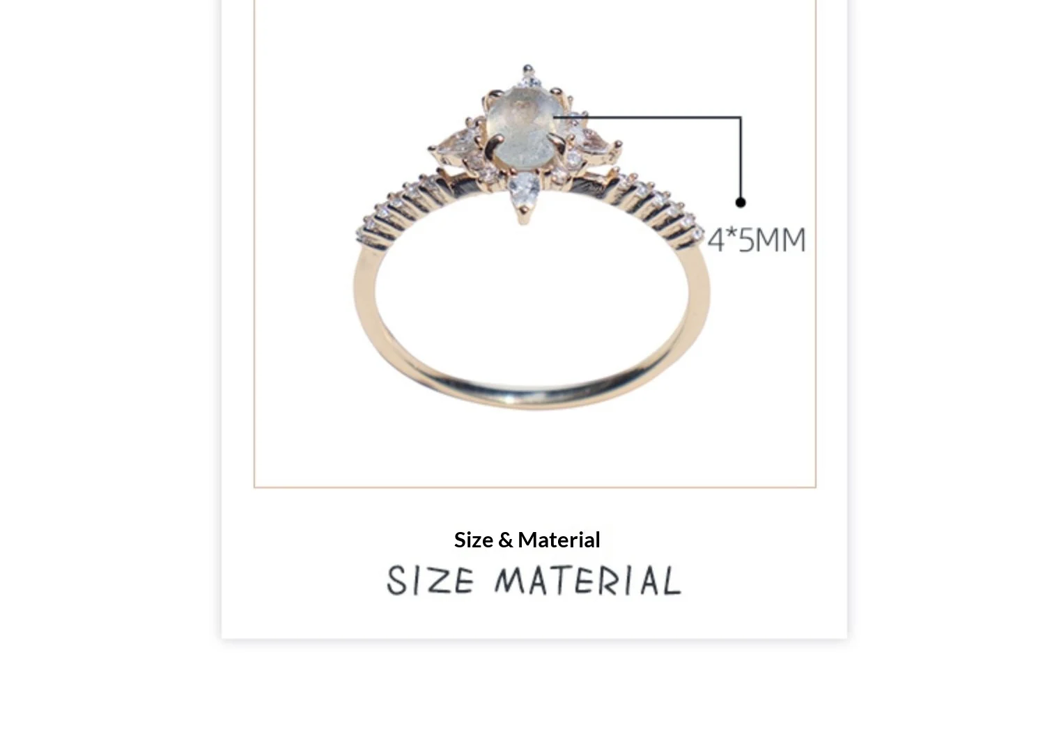 Luxury Retro Cool Natural Labradorite Court 925 Sterling Silver Gold Plated Ring — image 4