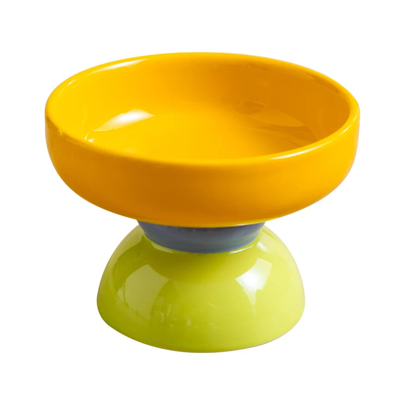 Macaron Color-block Ceramic Elevated Pet Bowl — image 7