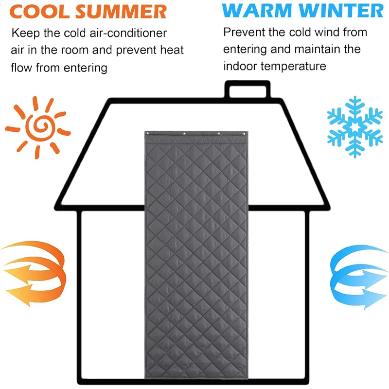 Magnetic Sealed Thick Oxford Insulated Door Curtain, Block Cold Wind Reduce Heating… — image 10
