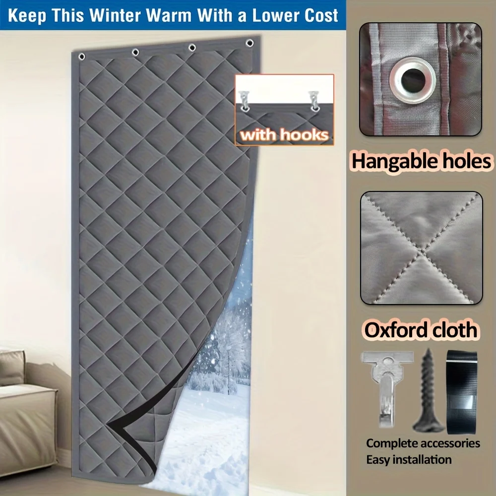 Magnetic Sealed Thick Oxford Insulated Door Curtain, Block Cold Wind Reduce Heating… — image 14
