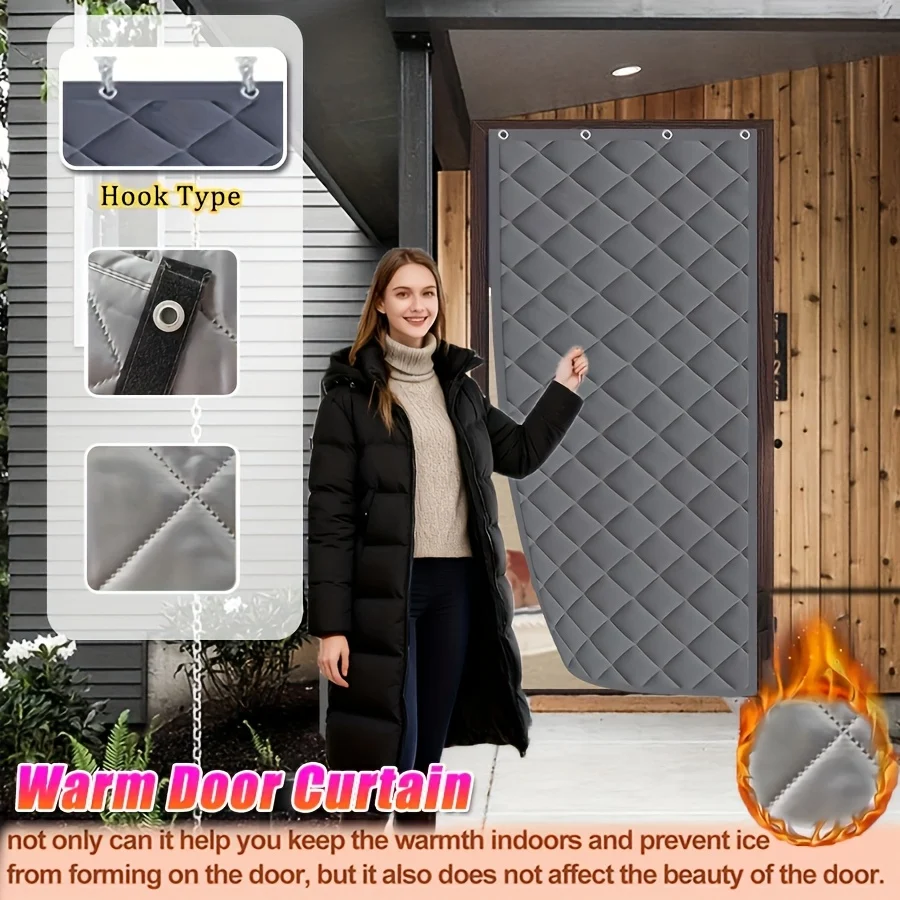 Magnetic Sealed Thick Oxford Insulated Door Curtain, Block Cold Wind Reduce Heating… — image 4