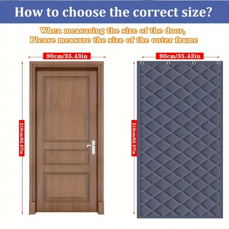Magnetic Sealed Thick Oxford Insulated Door Curtain, Block Cold Wind Reduce Heating… — image 13
