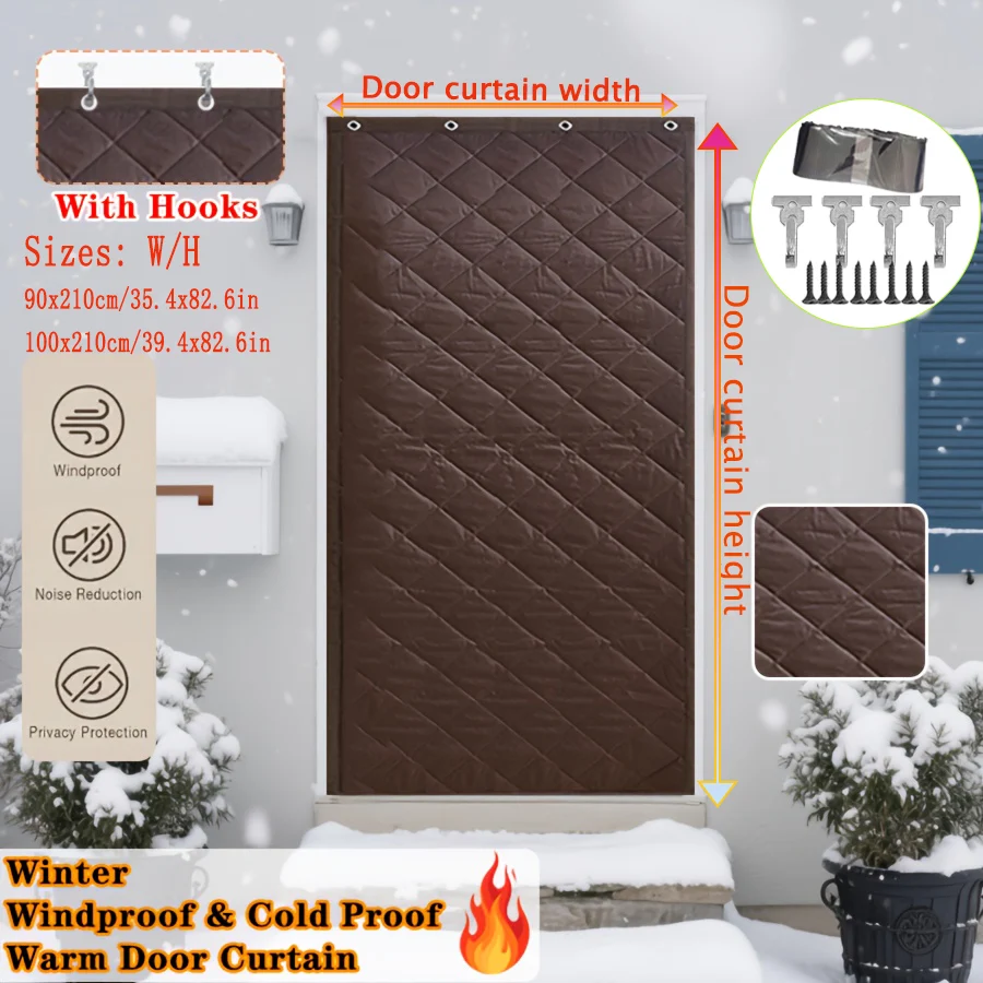 Magnetic Sealed Thick Oxford Insulated Door Curtain, Block Cold Wind Reduce Heating… — image 2