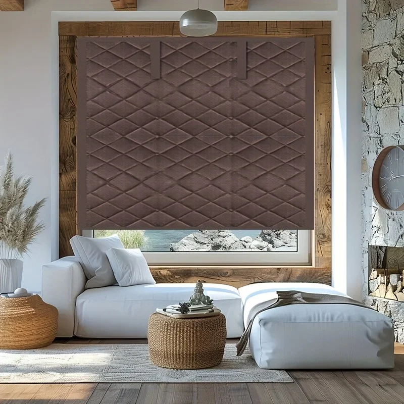 Magnetic Thermal Insulated Door Curtain, Diamond Grid Thick Cotton, Windproof… — image 2