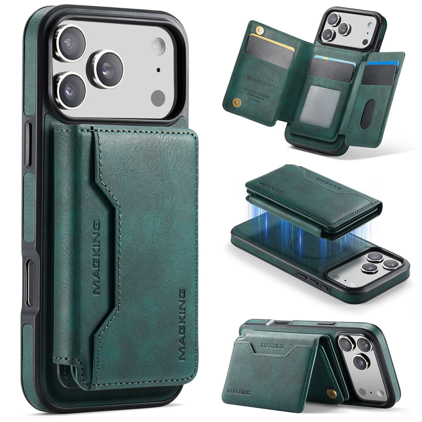 Magnetic Wireless Charging Phone Case Protective Leather Cover — image 6