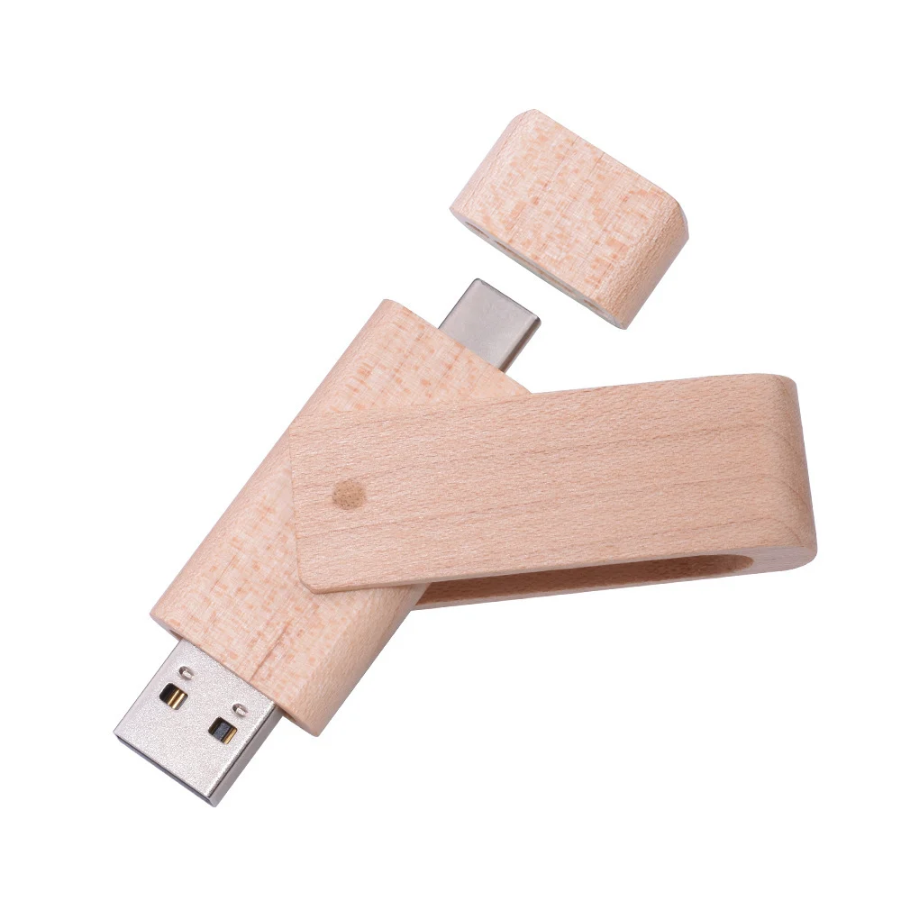Maple Box Carved Wooden 2 In 1 Mobile Phone U-disk TYPE-C — image 12