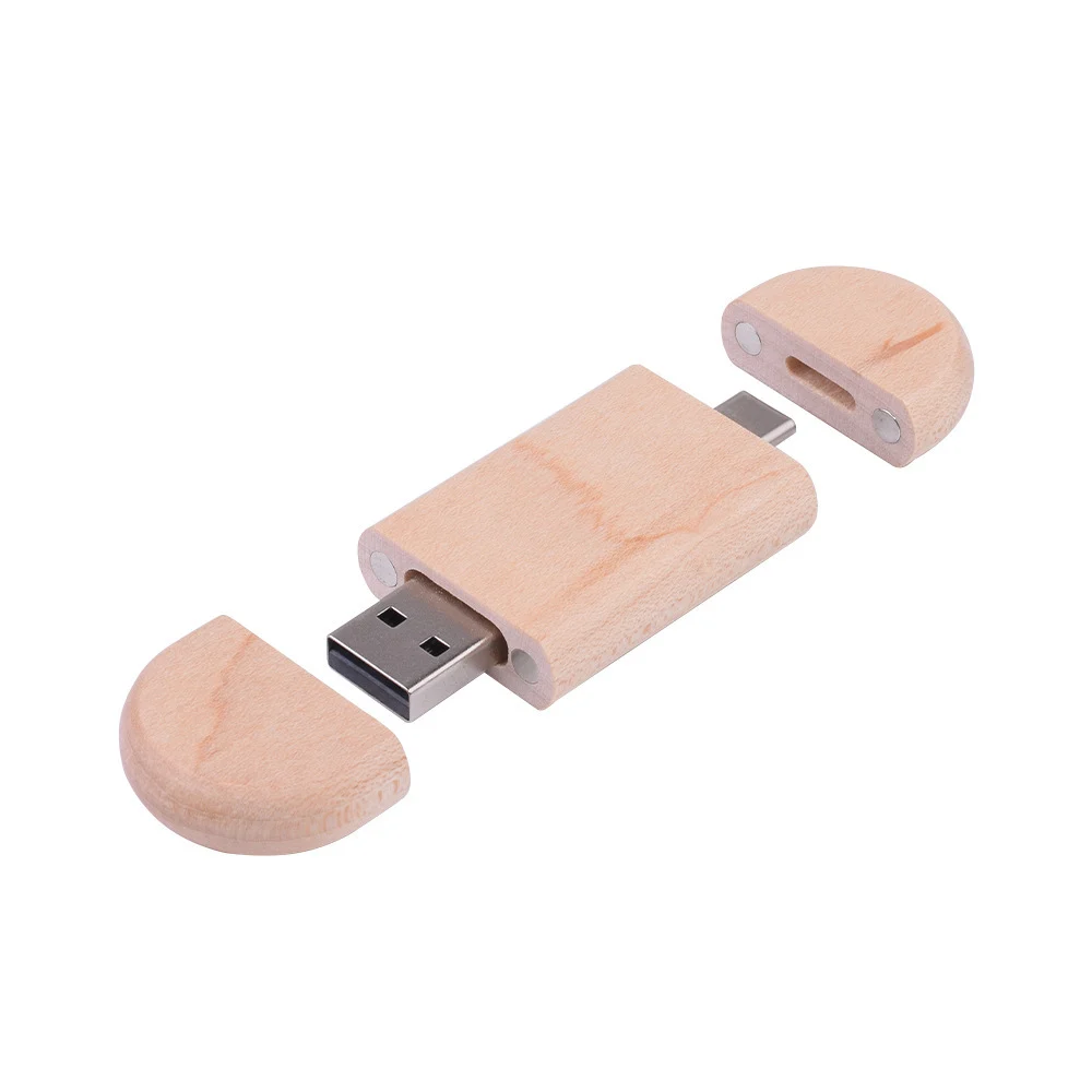 Maple Box Carved Wooden 2 In 1 Mobile Phone U-disk TYPE-C — image 8