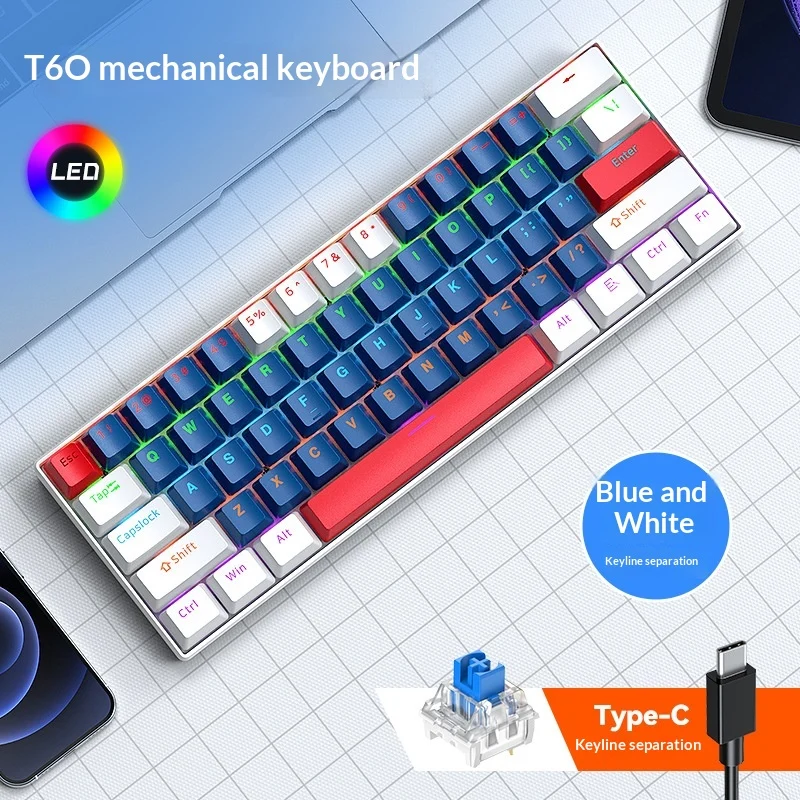 Mechanical Keyboard Tea Switches 61 Keys Detachable Cable — image 8
