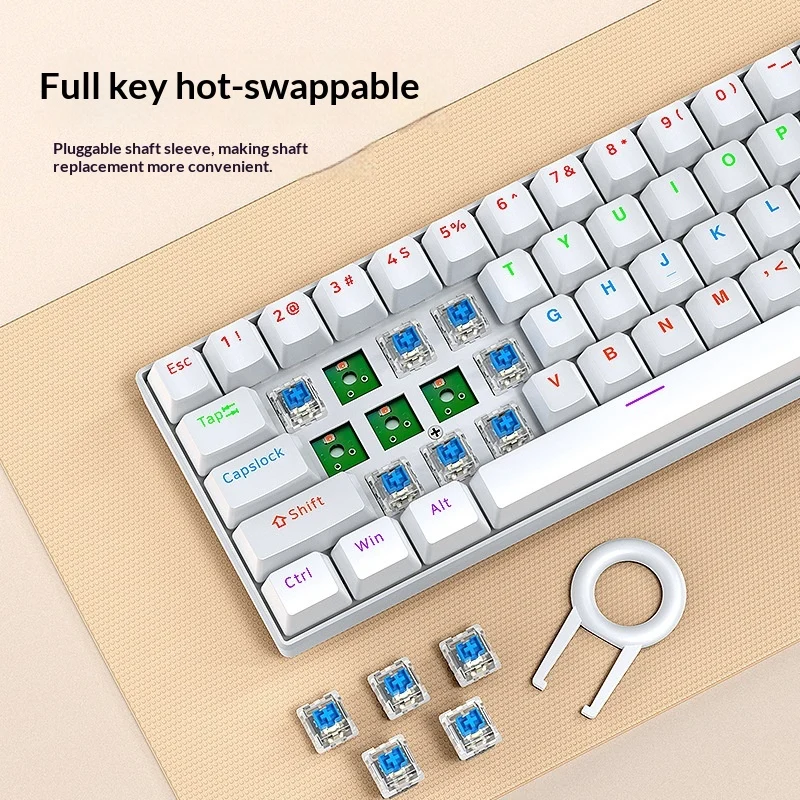 Mechanical Keyboard Tea Switches 61 Keys Detachable Cable — image 5