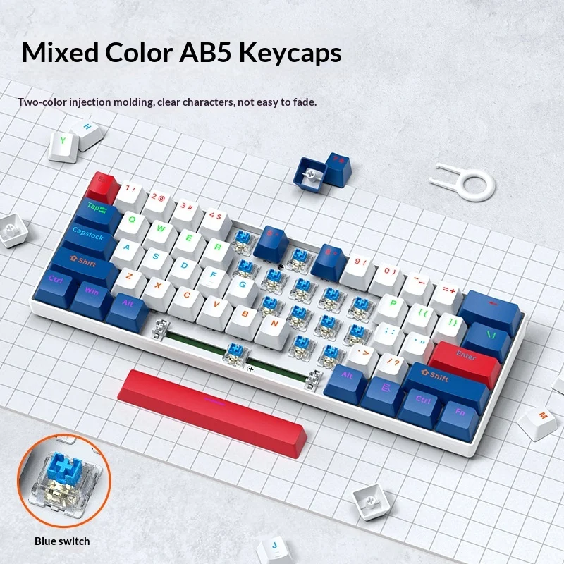 Mechanical Keyboard Tea Switches 61 Keys Detachable Cable — image 2