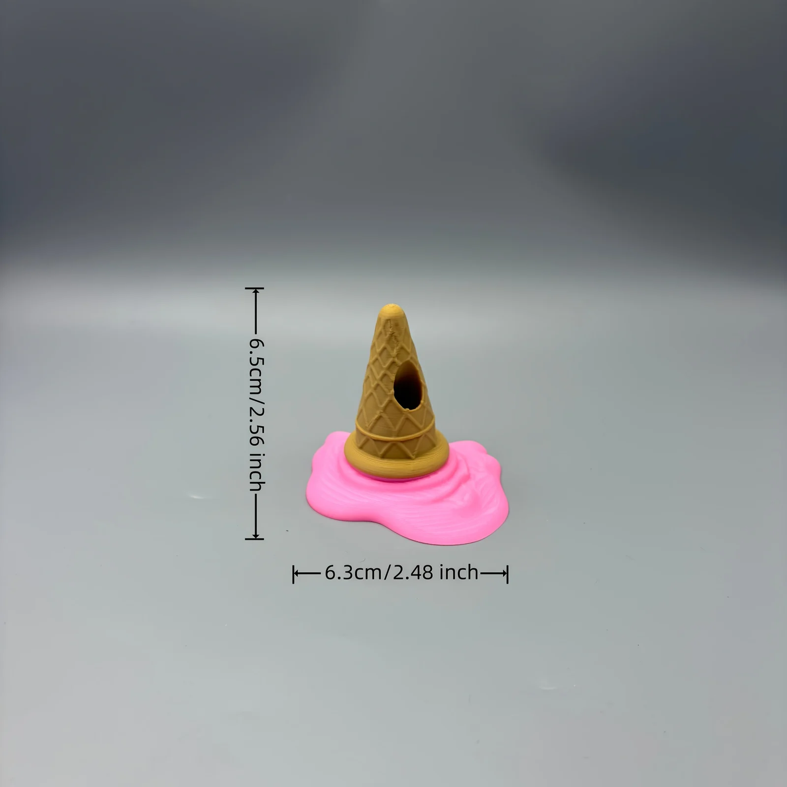 Melting Ice Cream Cone Pen Holder, Creative 3D Printed Desktop Pencil Organizer, Cute… — image 3