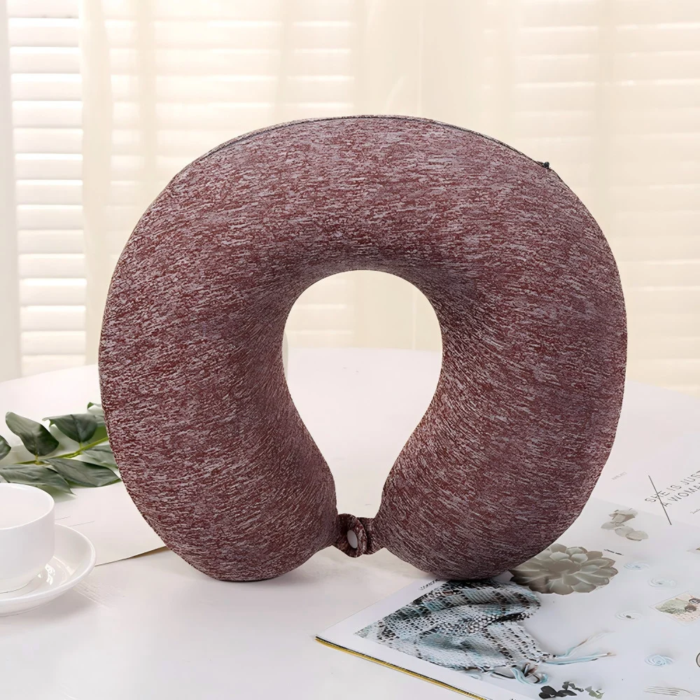 Memory Foam U Shaped Neck Pillow, Heather Knit Travel Pillow With Removable Zipper… — image 3