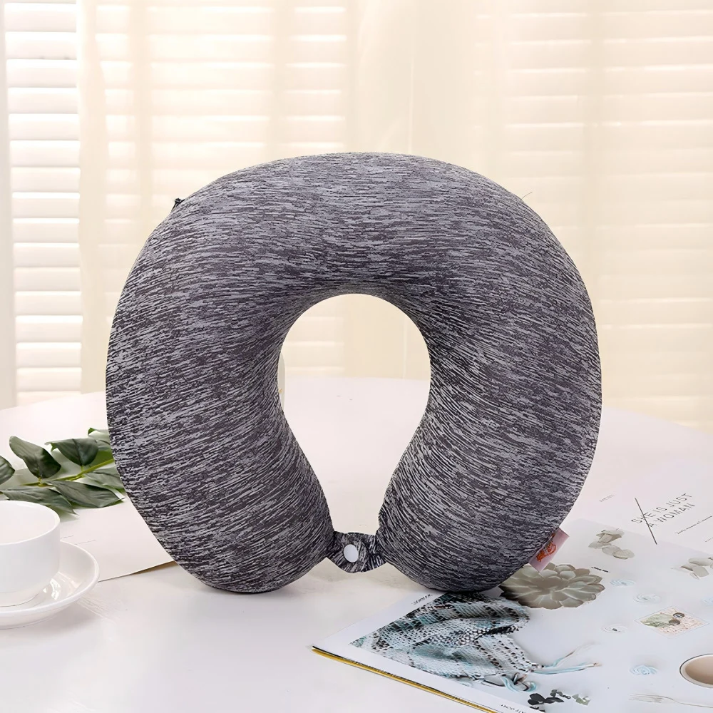 Memory Foam U Shaped Neck Pillow, Heather Knit Travel Pillow With Removable Zipper… — image 4