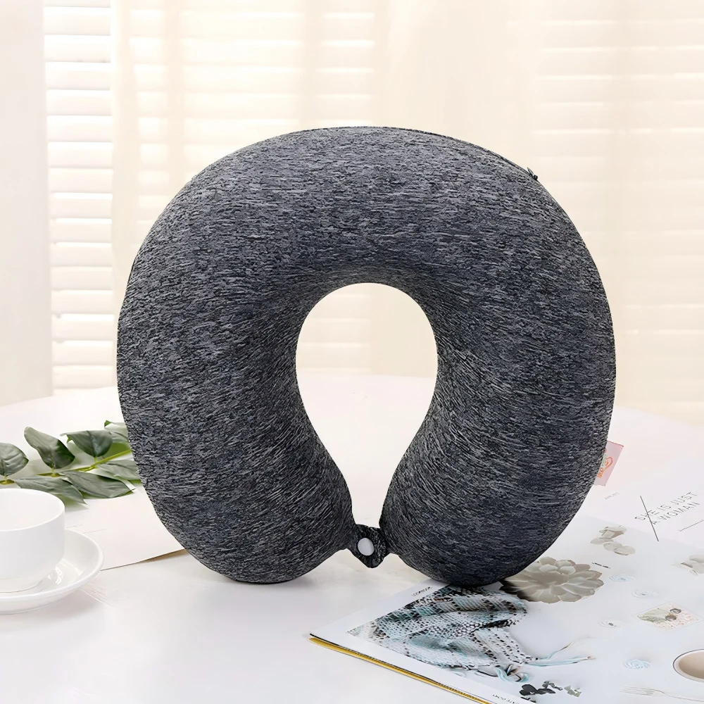 Memory Foam U Shaped Neck Pillow, Heather Knit Travel Pillow With Removable Zipper… — image 2
