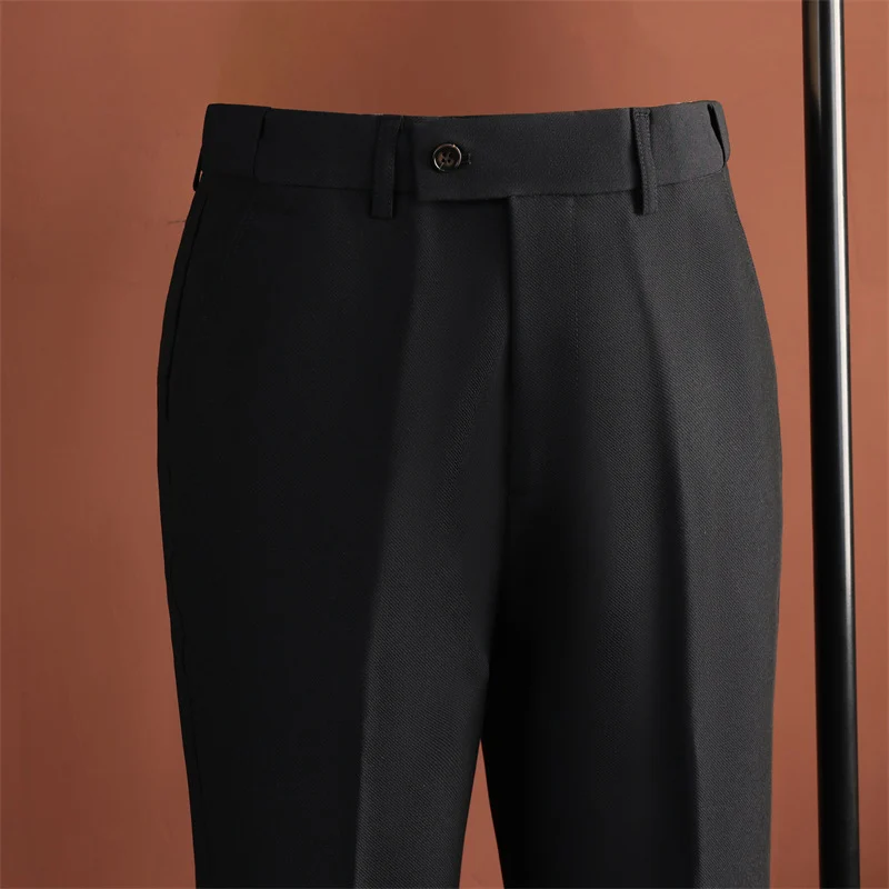 Men Black Mandarin Collar Two-piece Suit — image 3