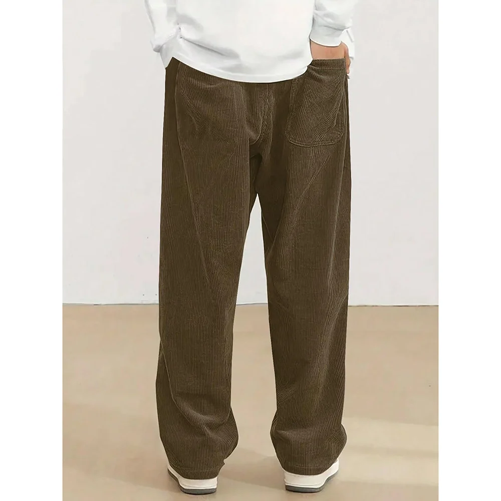 Men Loose-fit Drawstring Pocket Trousers — image 4