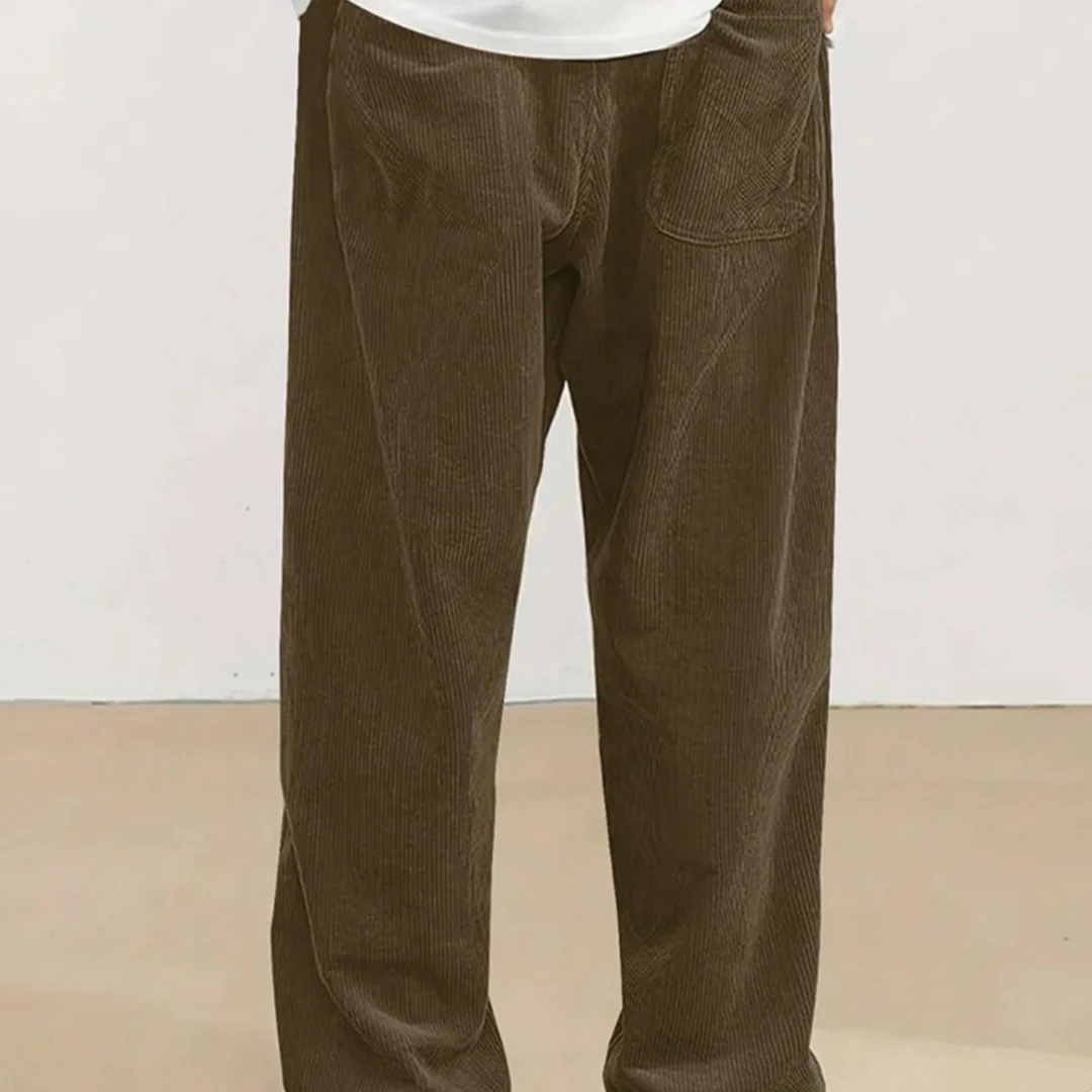 Men Loose-fit Drawstring Pocket Trousers — image 2