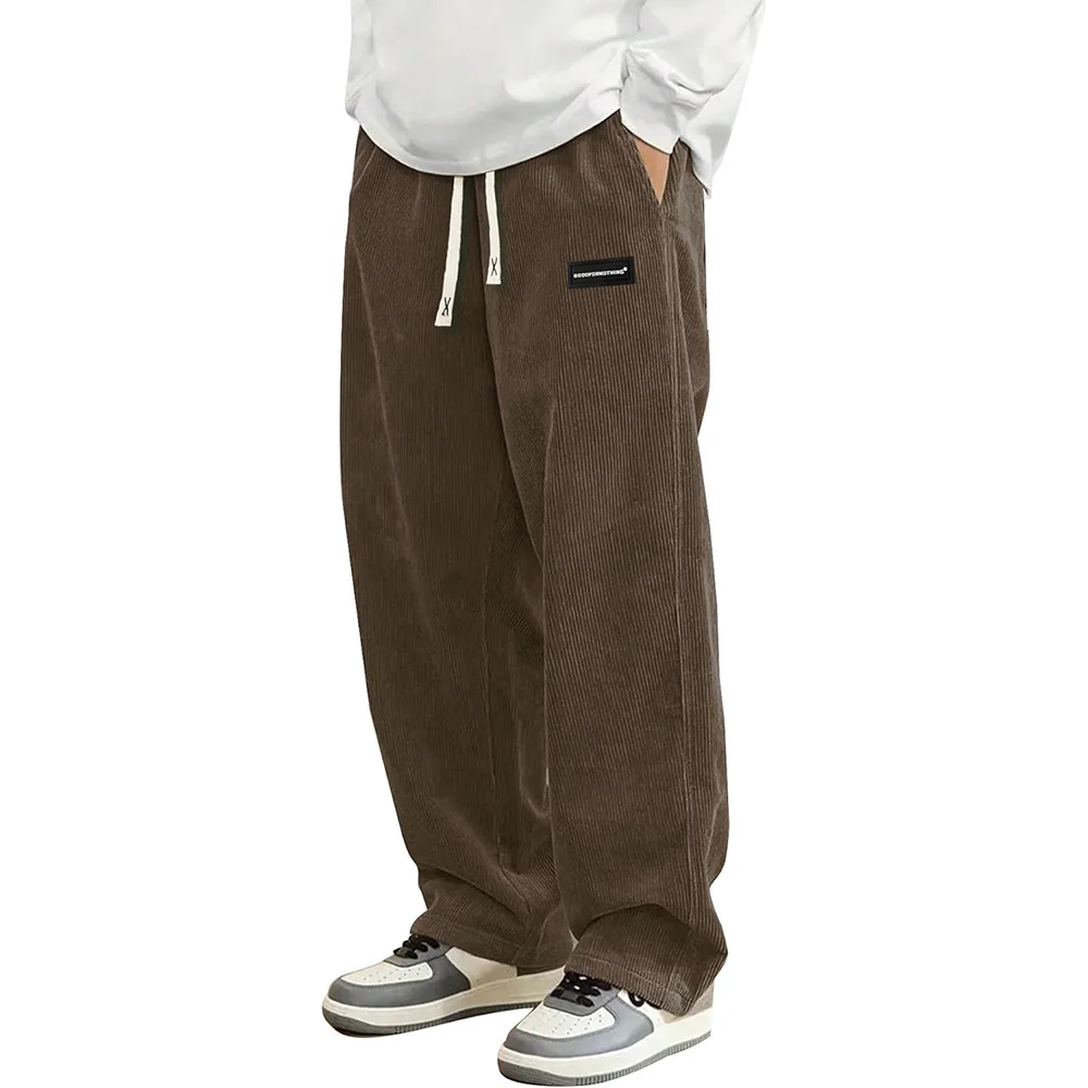 Men Loose-fit Drawstring Pocket Trousers — image 6