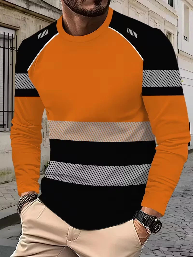 Men's 3D Printed Casual Round-neck Long-sleeved Spring And Autumn Sports T-shirt That… — image 3