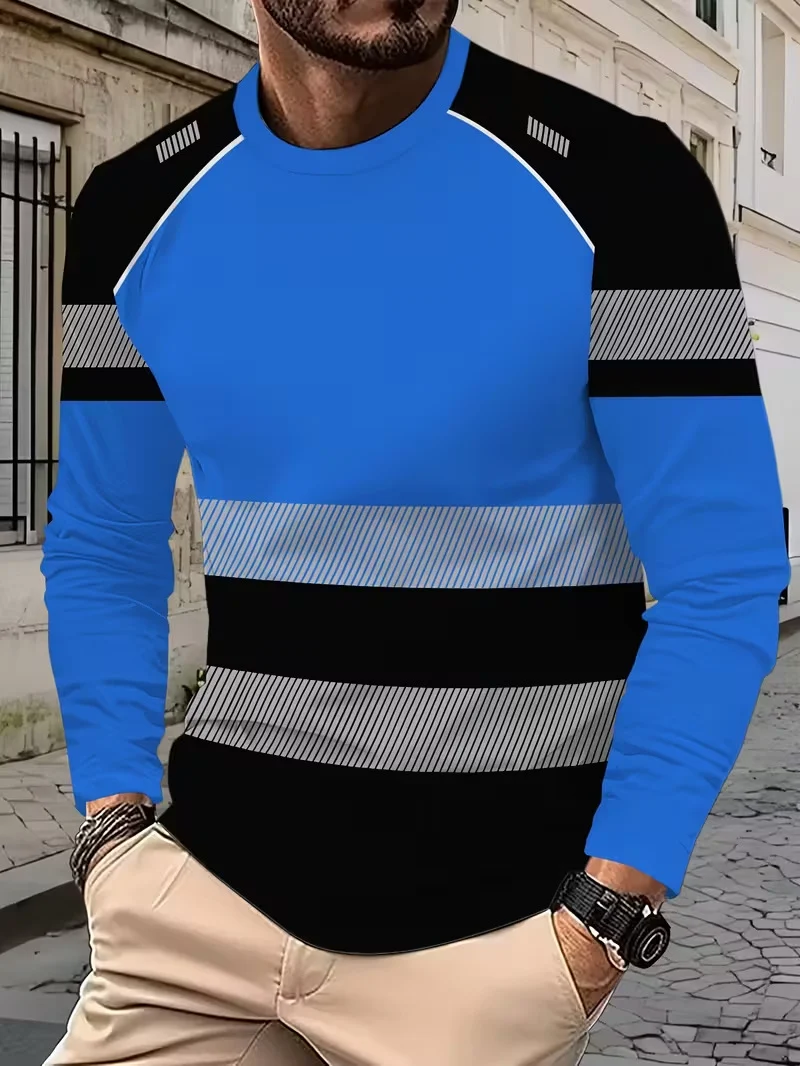 Men's 3D Printed Casual Round-neck Long-sleeved Spring And Autumn Sports T-shirt That… — image 2
